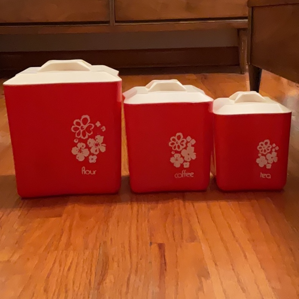1950’s Red and White Canisters